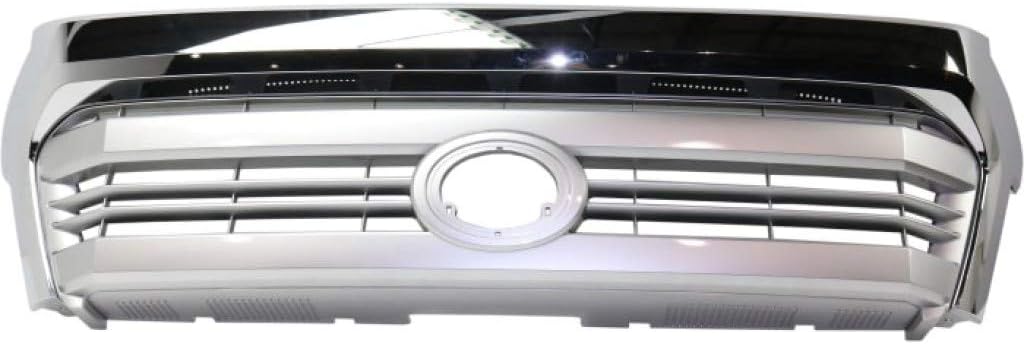 Painted Silver Shell/Gray Insert Grille Assembly with Chrome Molding and Front Emblem V381