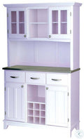 White Buffet with Stainless Steel Top S39643