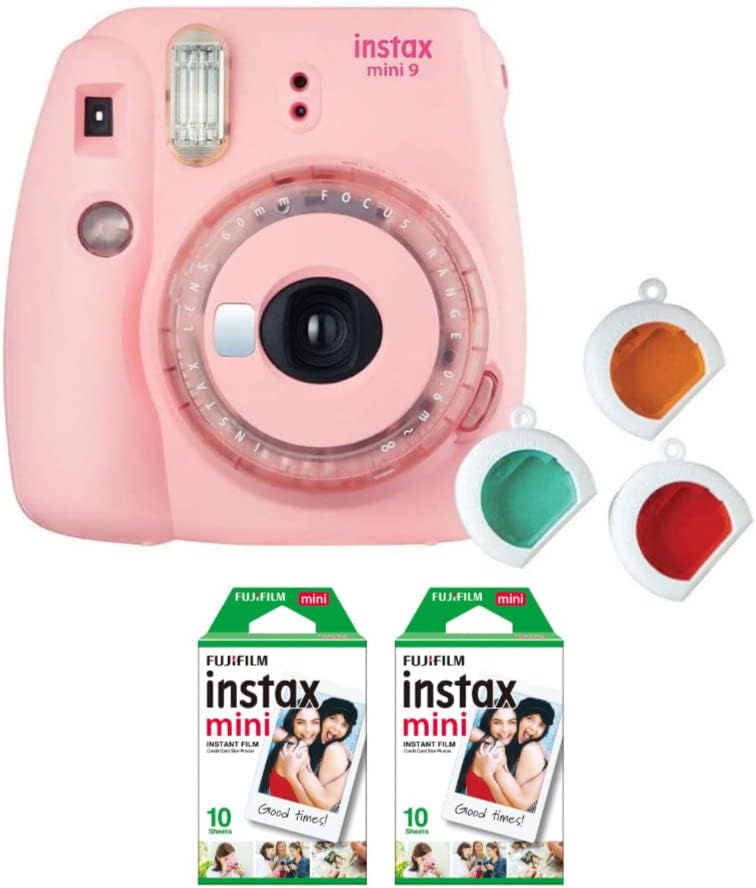 Flamingo Pink Instant Camera and Film Twin Pack 20 Exposures Bundle I731