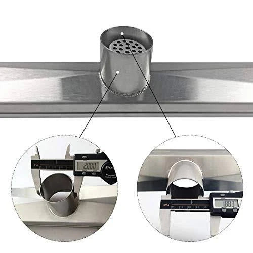 Brushed Linear Shower Drain with Tile Insert Grate D821
