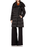 Black / Xs Asymmetrical Down Coat A415