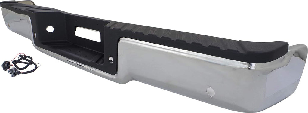 Chrome Steel Step Bumper with Rear Object Sensor Holes C67710