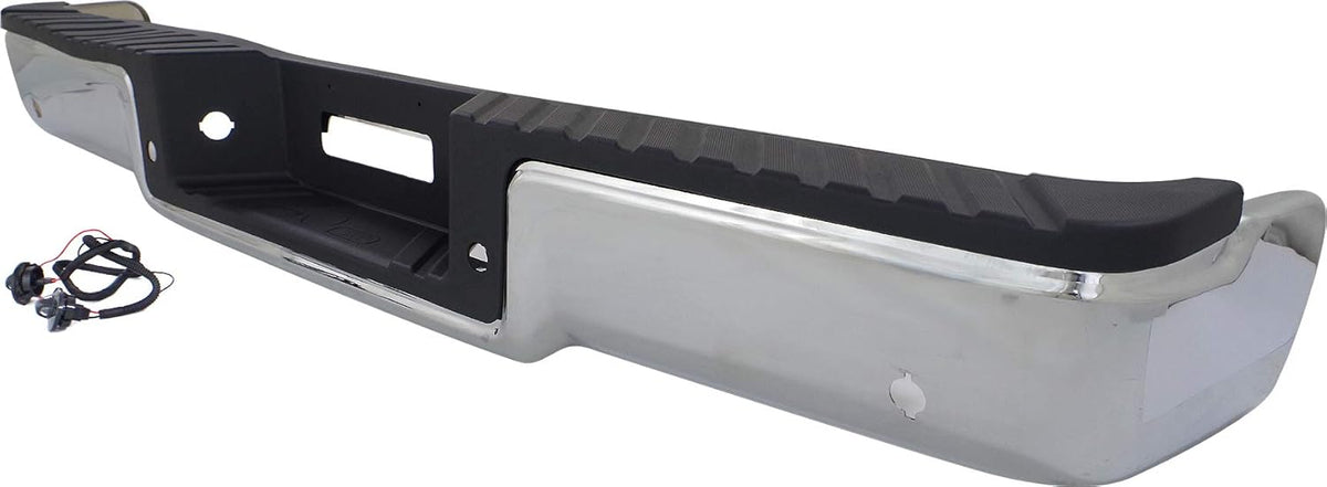 Chrome Steel Step Bumper with Rear Object Sensor Holes C67710
