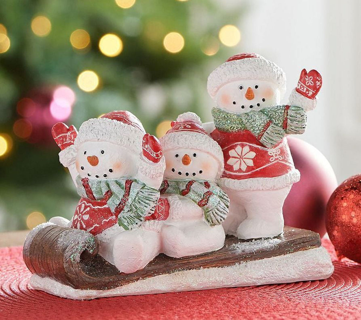 Snowman Friends Riding Sled N7318