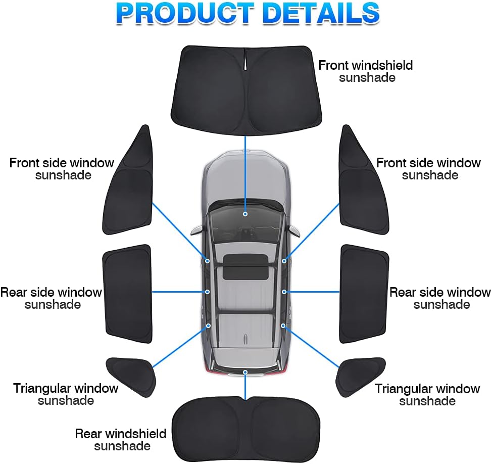 Car Window Sunshade Full Set for Toyota RAV4 2019-2022, Pack of 2 G957
