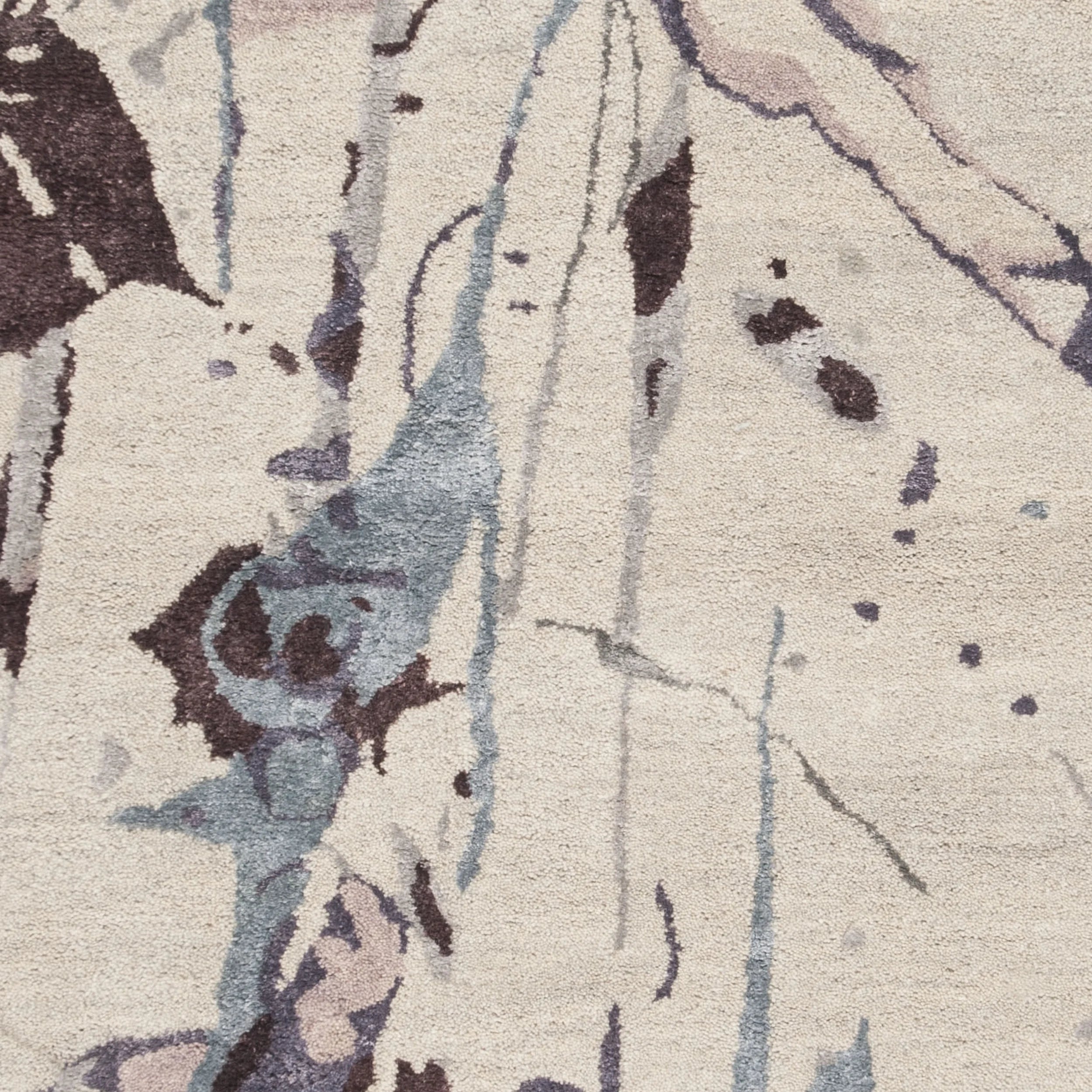 Grey/Multi Abstract Wool Area Rug, 5' x 8' P470589