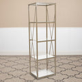 Matte Gold 4 Shelf Glass Bookcase B489