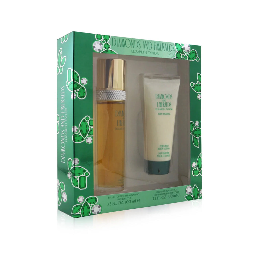 Diamond & Emerald Eau De Toilette Spray 100ml/3.3oz + Perfumed Body Lotion 100ml/3.3oz 2pcs E2327