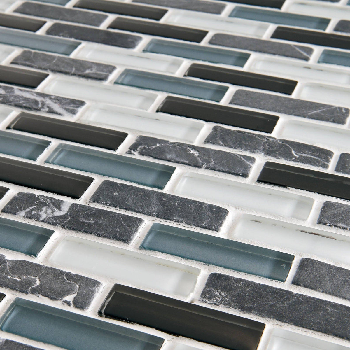 11.75x11.75-inch Glass and Stone Mosaic Wall Tile N6549