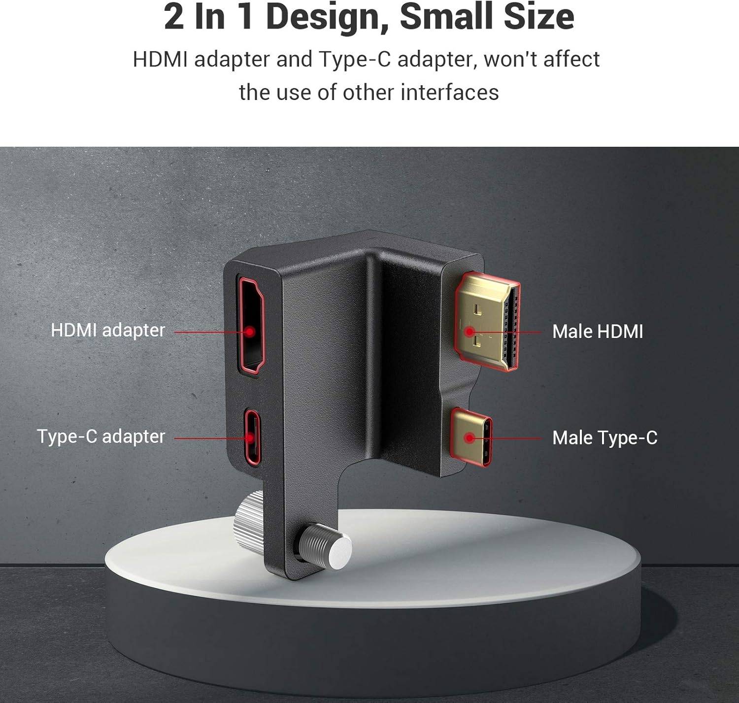 HDMI/USB Type-C Right-Angle Adapter for BMPCC 4K Camera Cage U852626