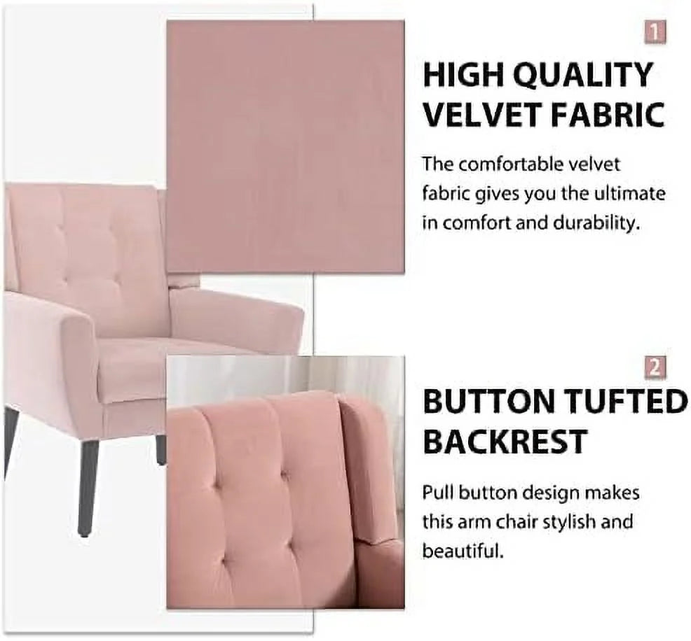 Lavender Velvet Accent Chair with Arms D995498