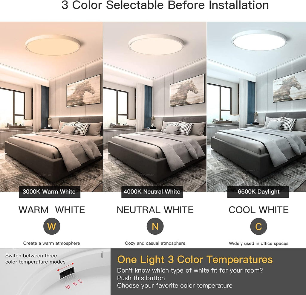 2 Pack Dimmable 12inch Flush Mount LED Ceiling Light O8731