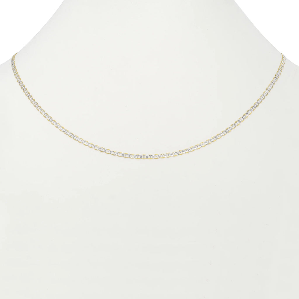 10k Yellow Gold 2.5mm Solid Mariner Anchor Link Chain Necklace 16" - 26" A274382