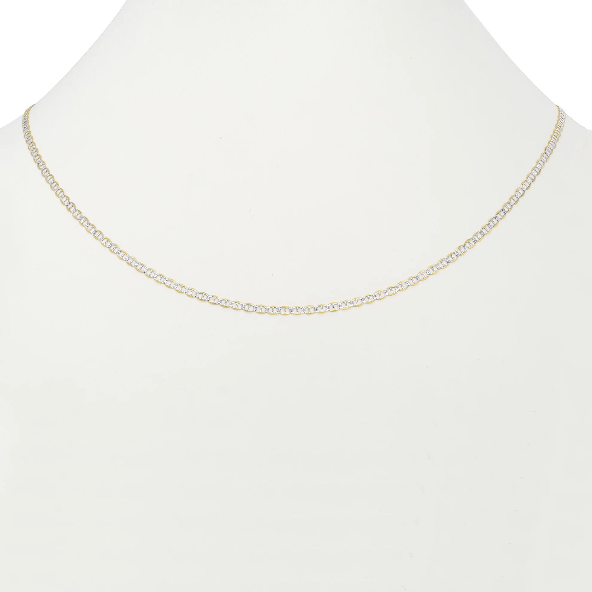 10k Yellow Gold 2.5mm Solid Mariner Anchor Link Chain Necklace 16" - 26" A274382