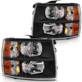 Black Housing Amber Reflector Headlight Assembly Kit T1095