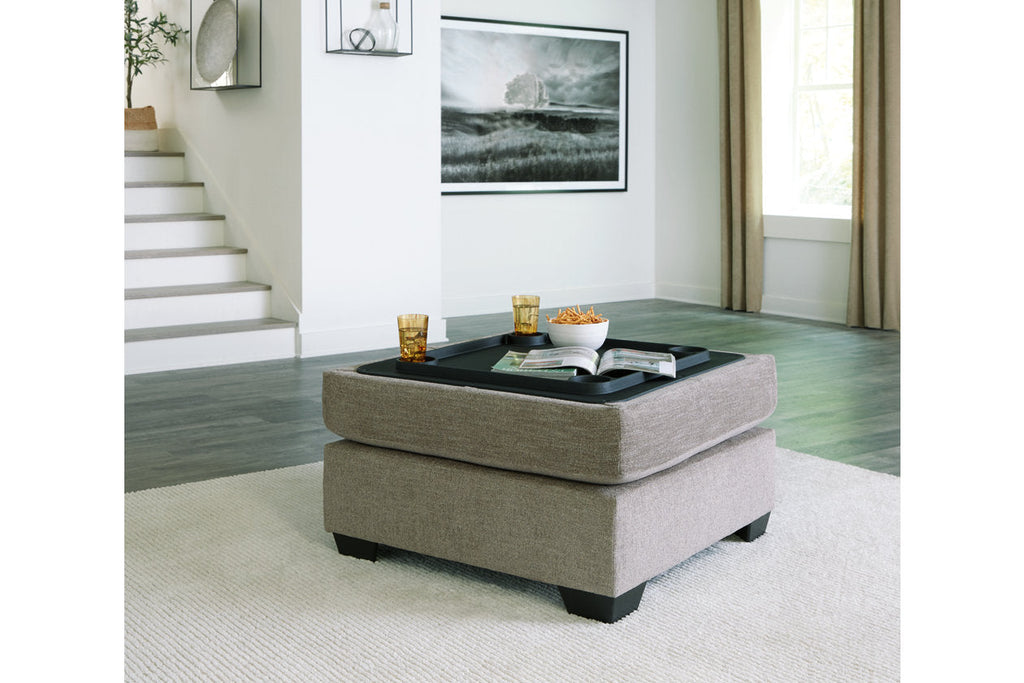Fabric Ottoman with Storage in Gray & Black D737377