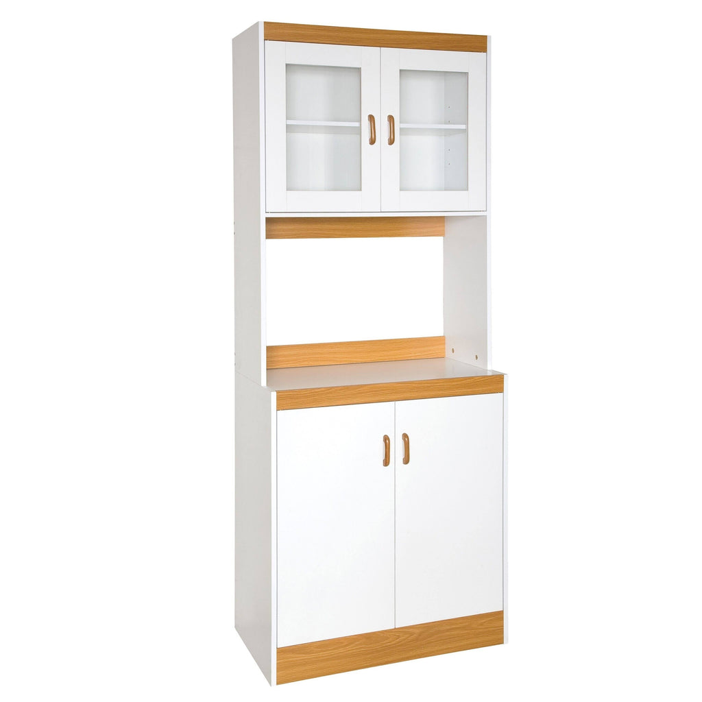 White Kitchen Cabinet with Glass Doors F7224