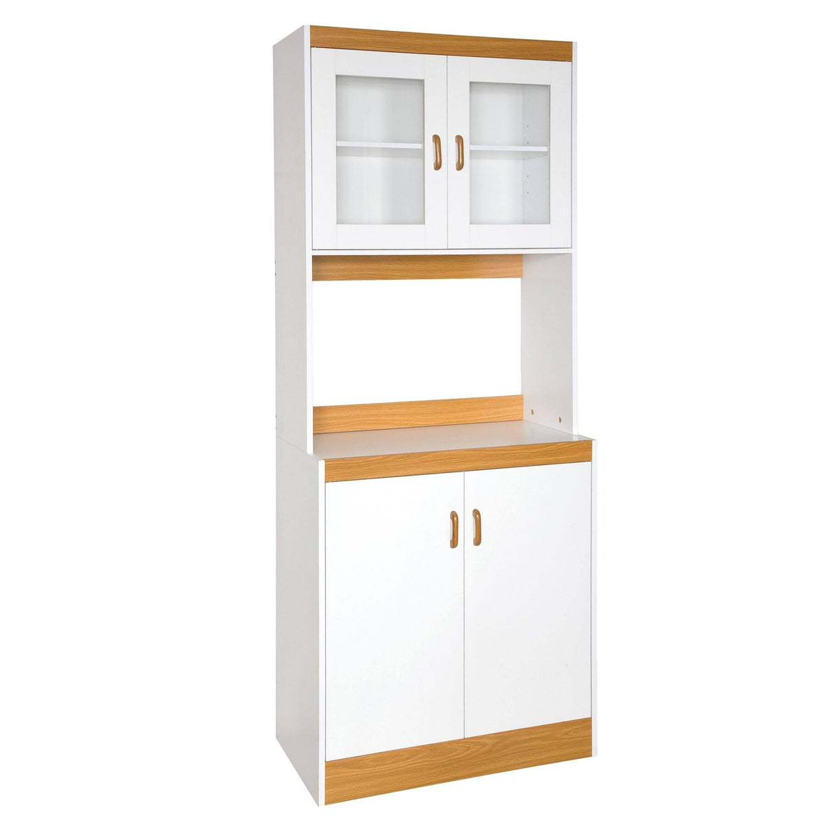 White Kitchen Cabinet with Glass Doors F7224