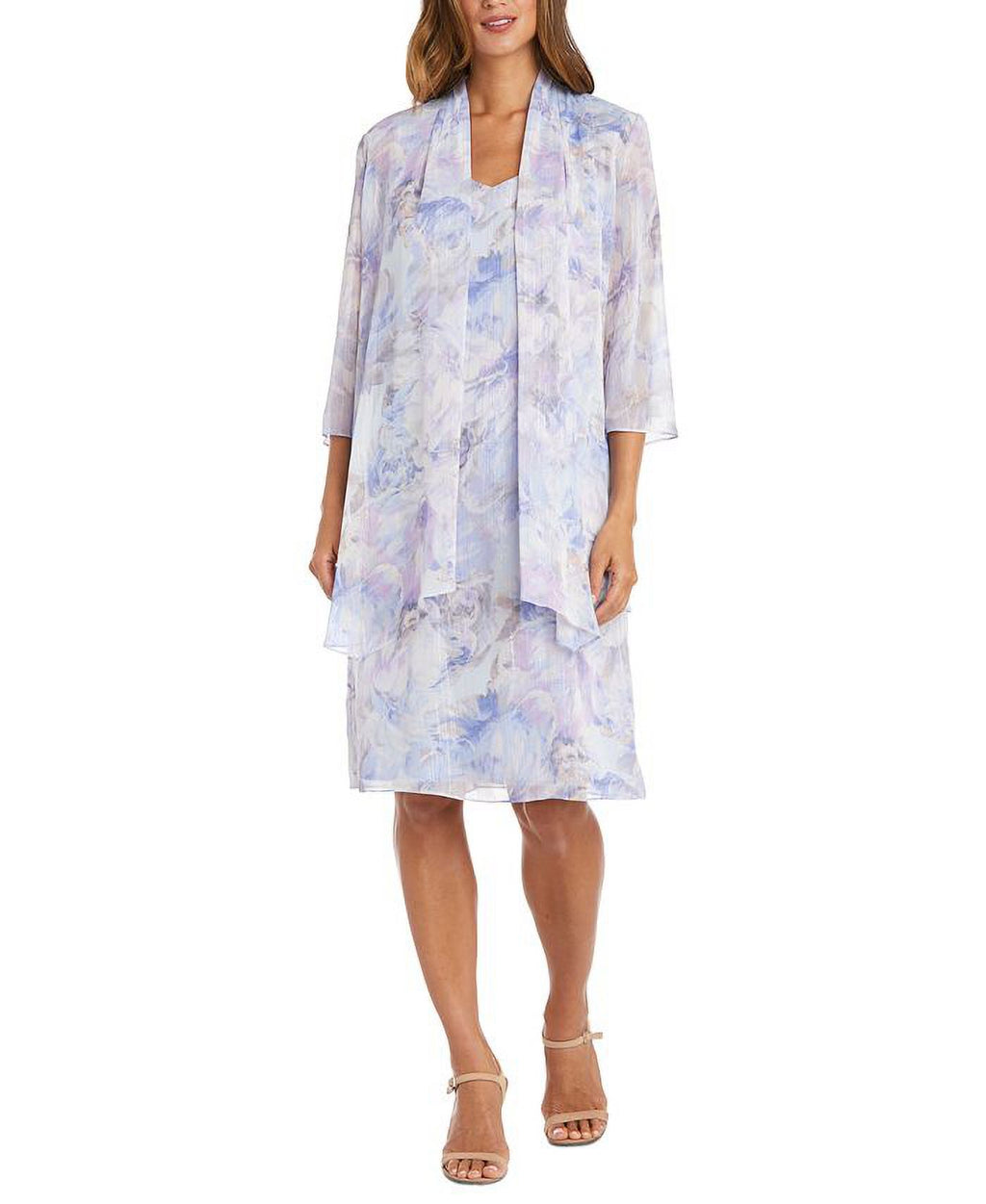 Floral Print Jacket Dress Purple Size 16 U169