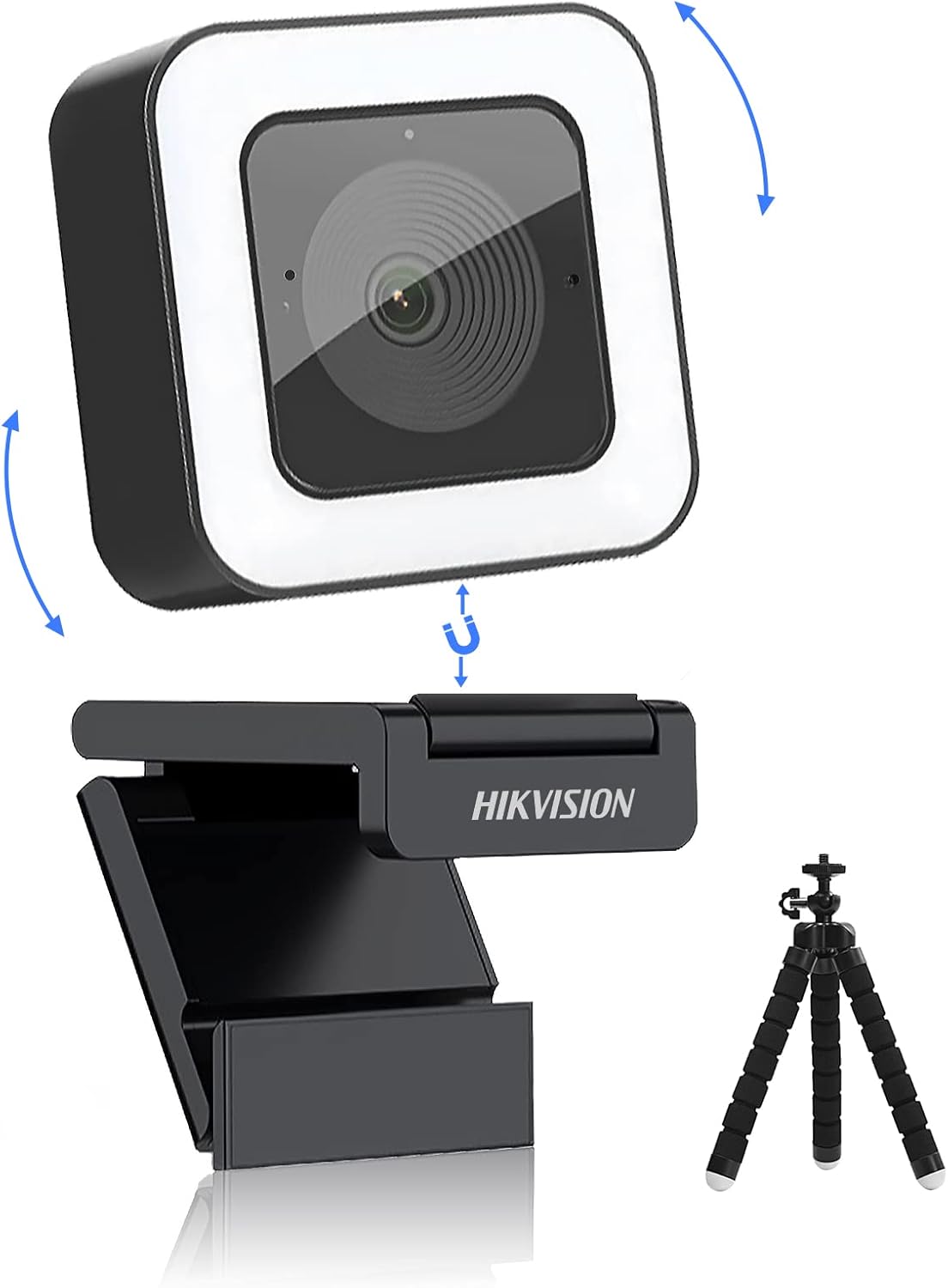 4K HD Webcam with Light Microphone, 2 Built-in Noise Reduction Mics, Autofocus, 30fps Type C USB2.0, with Tripod Z6717