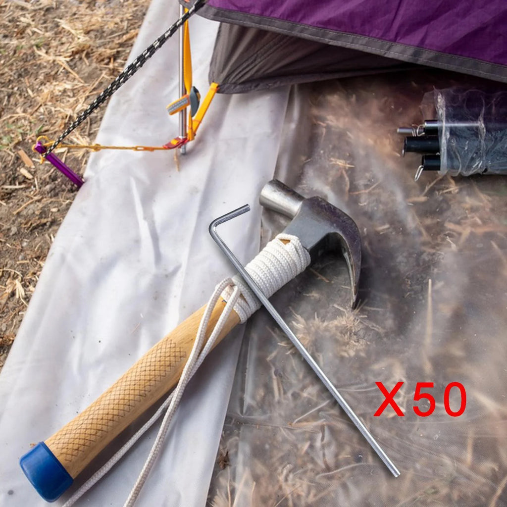 50 Pieces Aluminum Alloy Tent Pegs 200mm I8012