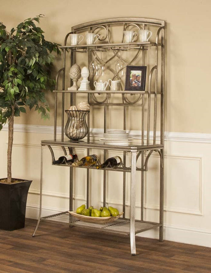 Antique Bronze Steel Glass Bakers Rack H88839