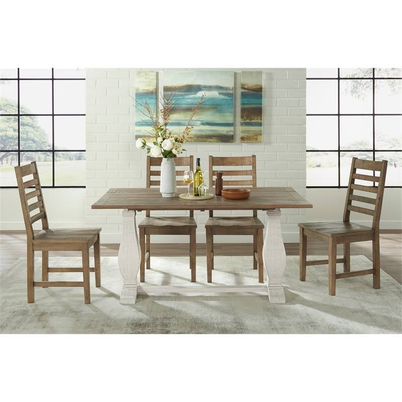 White Stain Pedestal Flip Top Sofa Table U76638