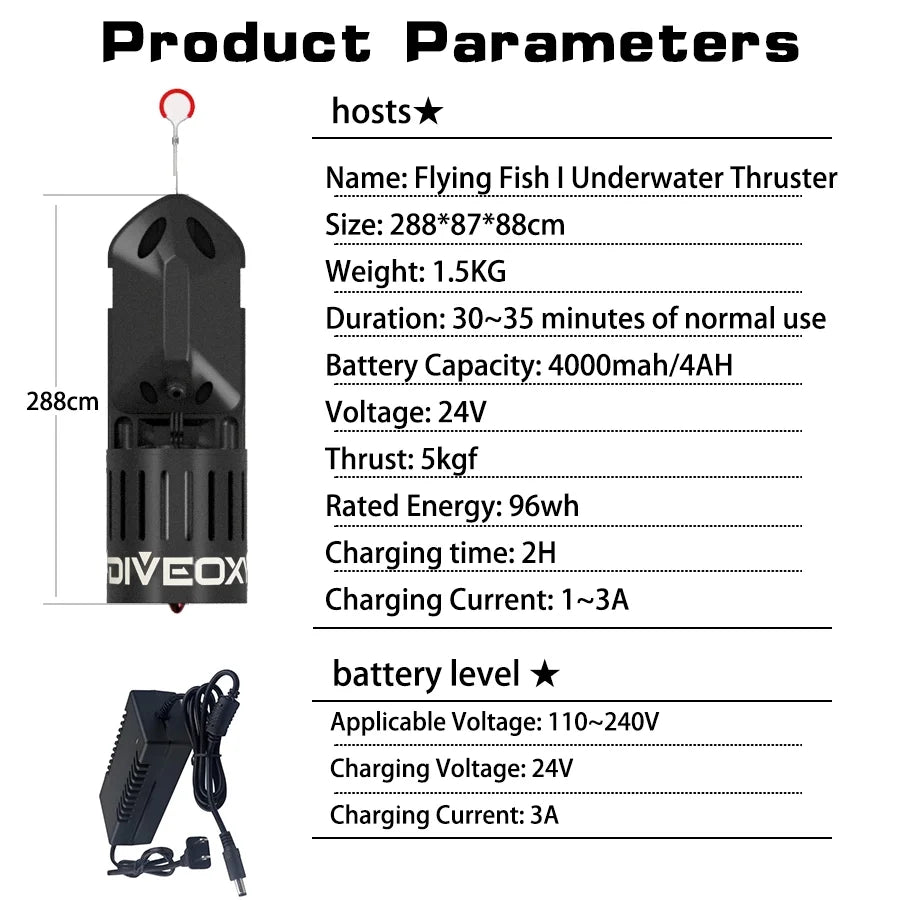 Electric Underwater Scooter 20M Waterproof H79498