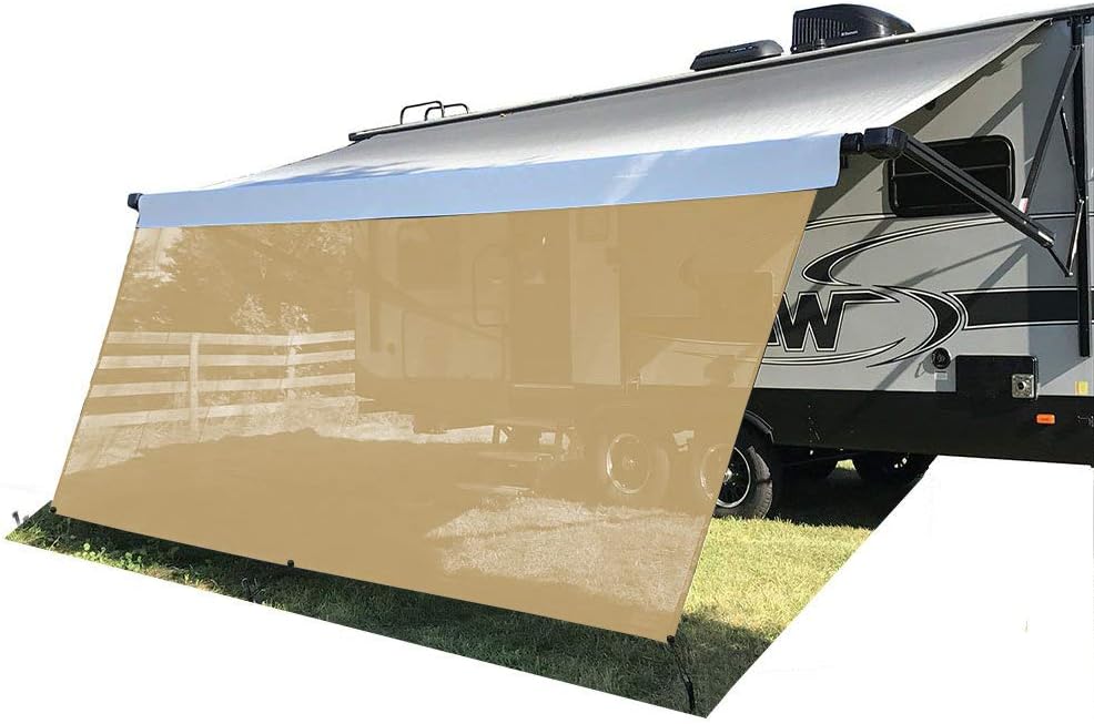 Black Mesh RV Awning Sun Shade Screen 7' X 11' 3'' K175