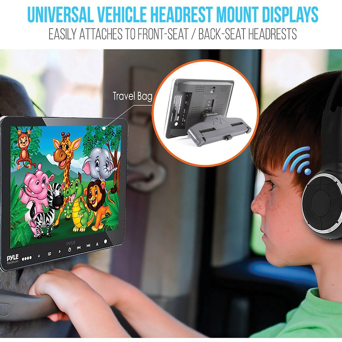 9.4x22 Car Headrest DVD Player Kit F74750