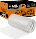 Clear Poly Sheeting 10x100 Feet Heavy Duty 6 Mil Thick Plastic Tarp Waterproof Cover F93958