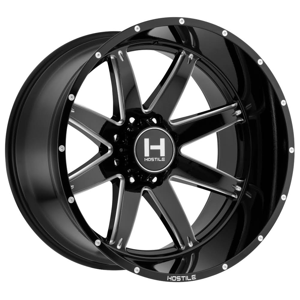 22x12 8x180 -44mm Black/Milled Wheel Rim P3286