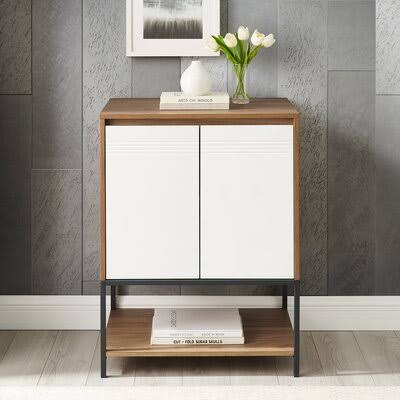 2 Door Accent Cabinet English Oak/White I420