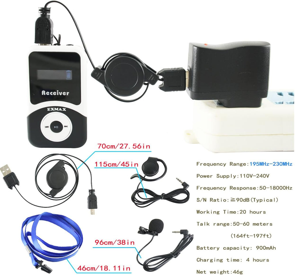 Wireless Tour Guide System Headsets (1 Transmitter 6 Receivers) T9586