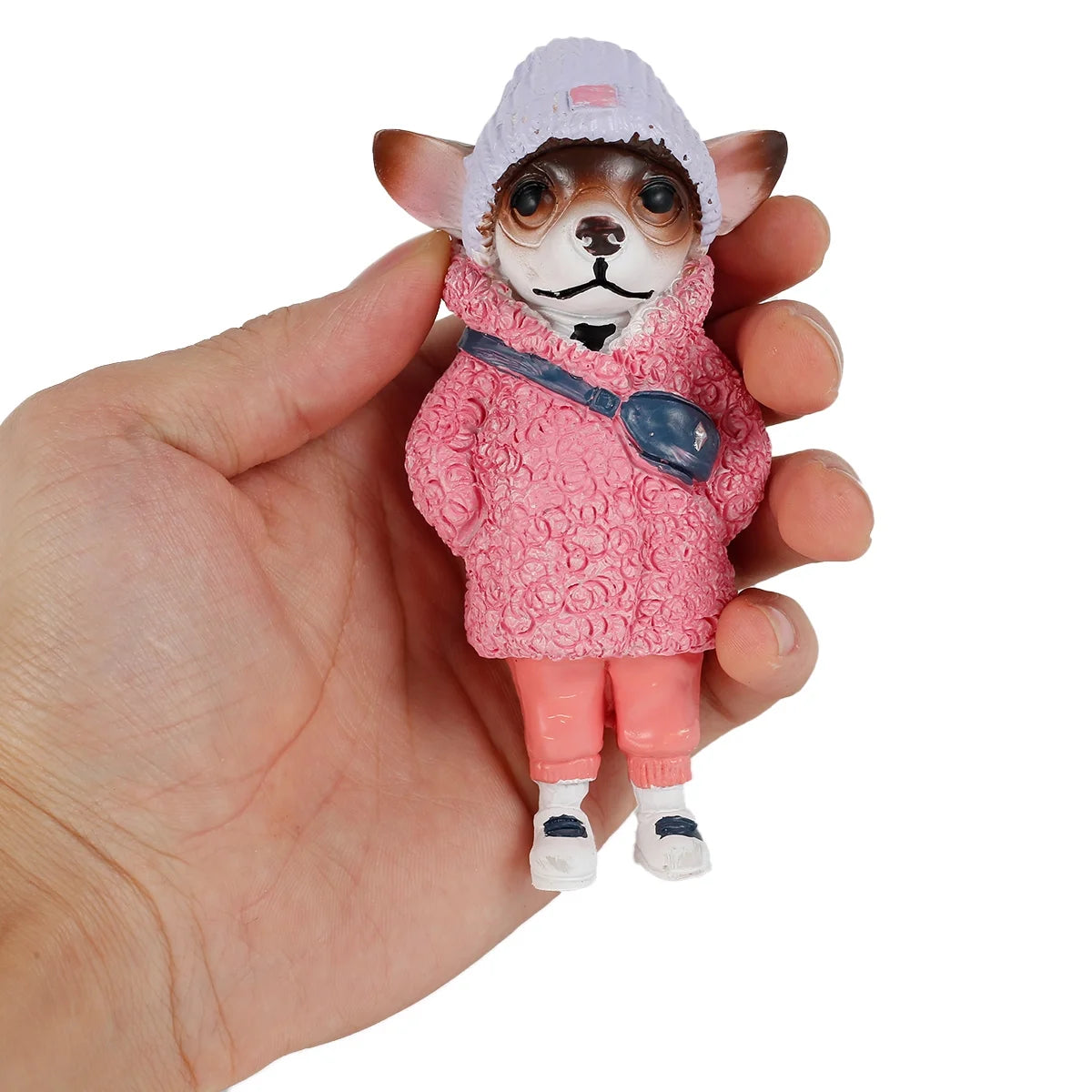 Dog Figurine Resin Statue Handmade Puppy Sculpture Ornament Decor H941767