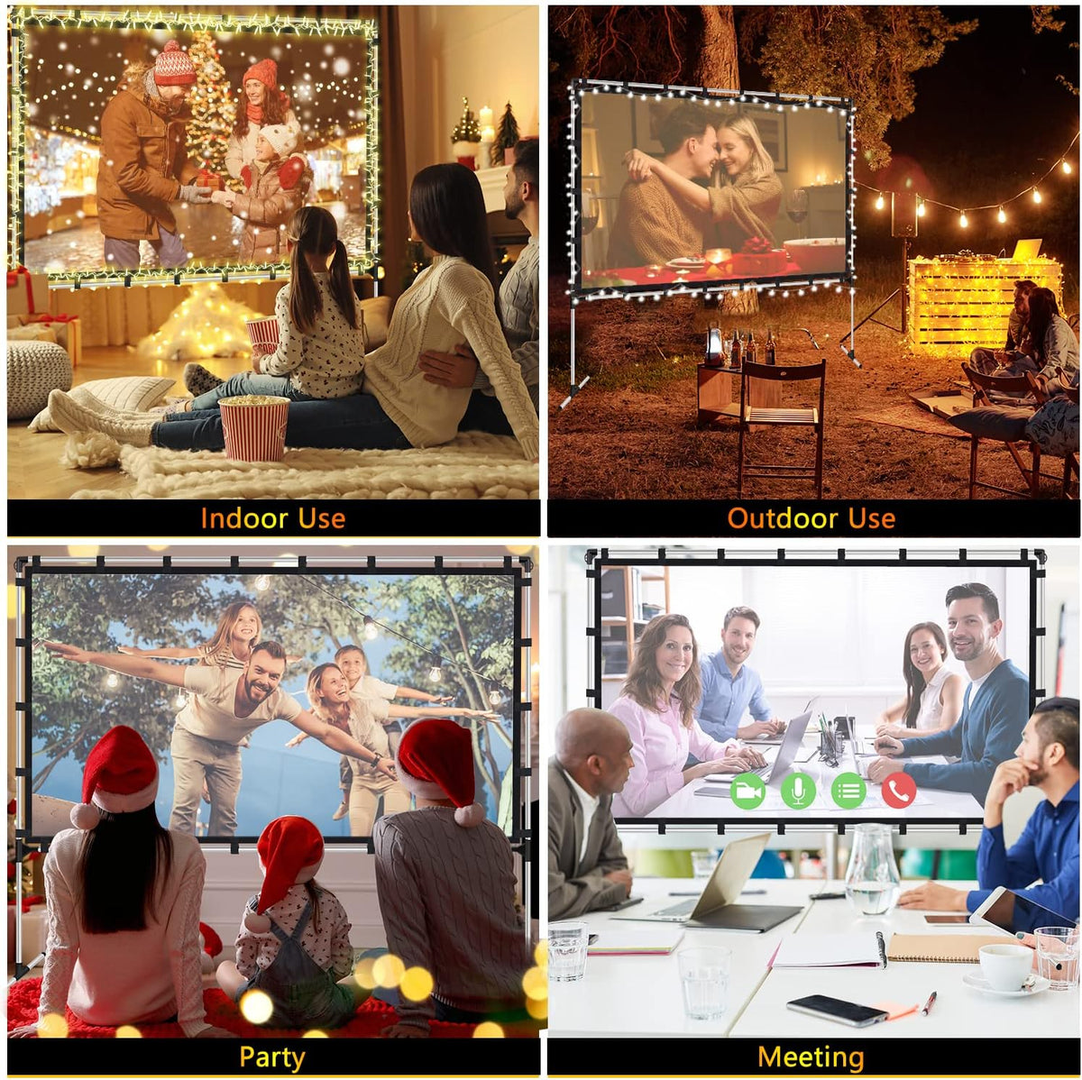 120 inch 16:9 Portable Projector Screen with Stand and Carry Bag S823991