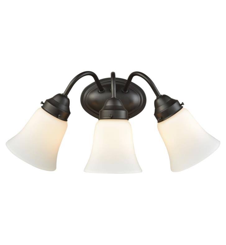 Brushed Nickel 3 Light Bath with White Glass X779
