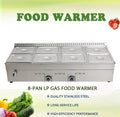8-Pan LP Gas Buffet Food Warmer Stainless Steel Z844845