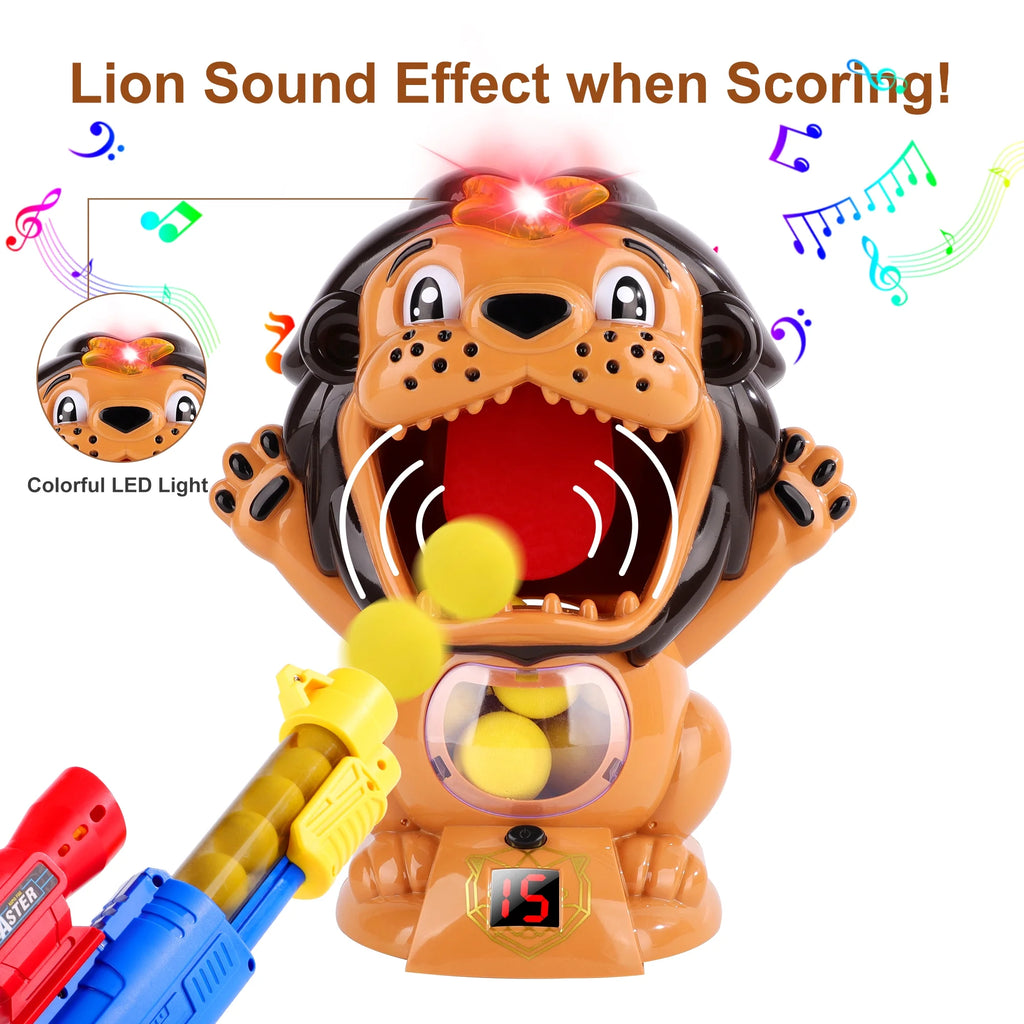 Hungry Feeding Game (Lion) Toy Guns Shooting Games with Electronic Target N353