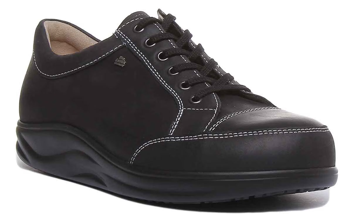 Black Lace Up Comfort Shoes Z4499