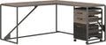 Rustic Gray L Shaped Desk with 3 Drawer Mobile File Cabinet C243