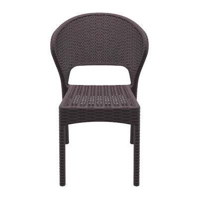 Brown Stacking Patio Dining Side Chair Z1854