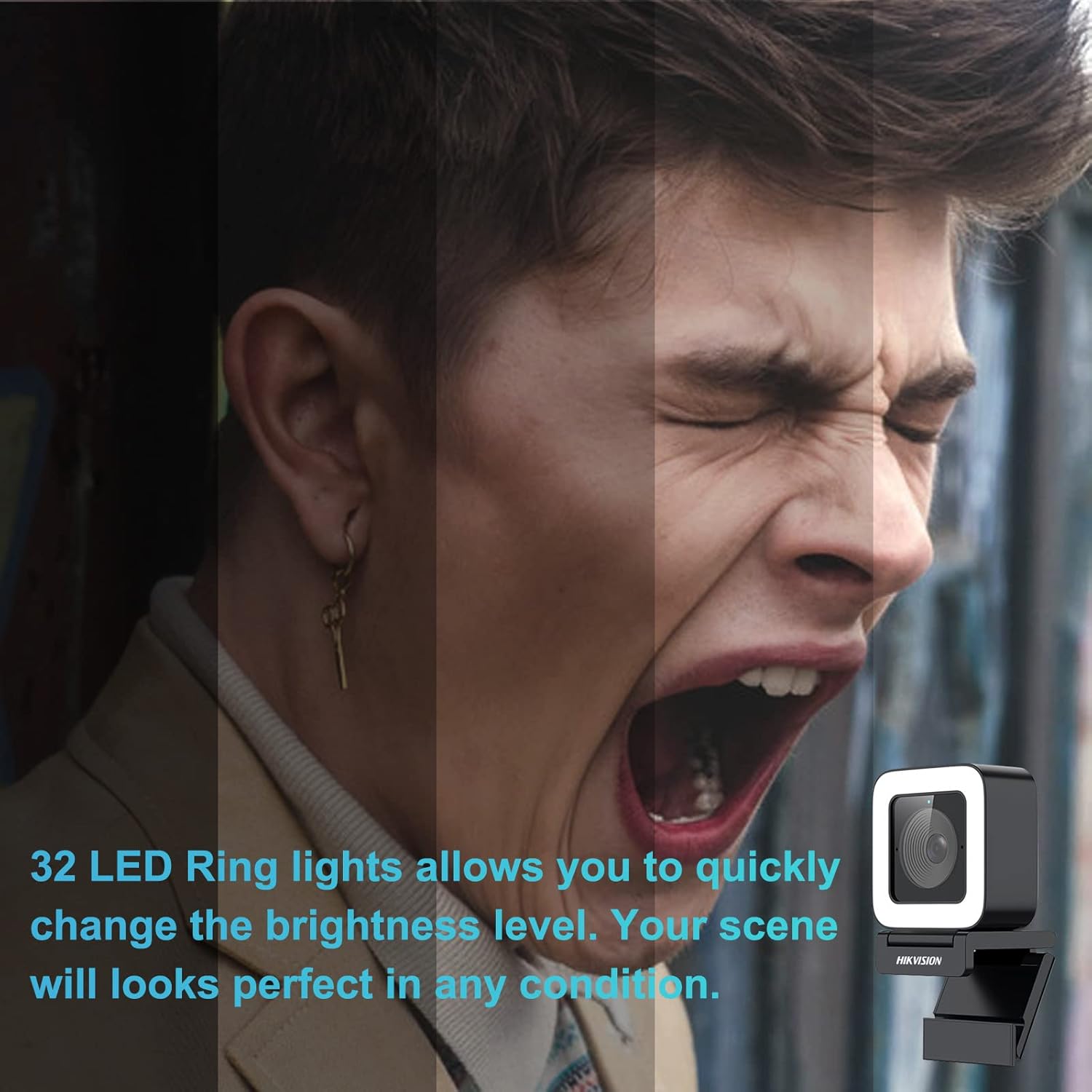 4K HD Webcam with Light Microphone, 2 Built-in Noise Reduction Mics, Autofocus, 30fps Type C USB2.0, with Tripod Z6717