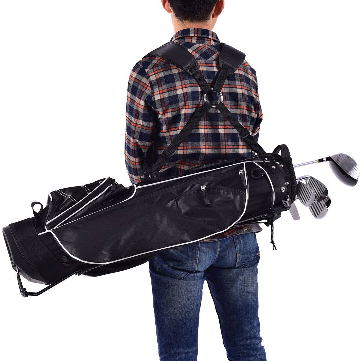 Black Golf Stand Cart Bag with 4 Way Divider B3118