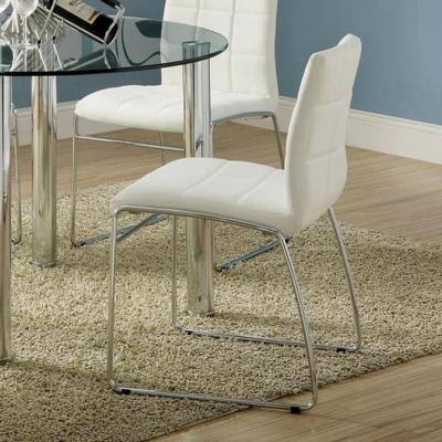 White Leatherette Side Chair Set of 2 B1706