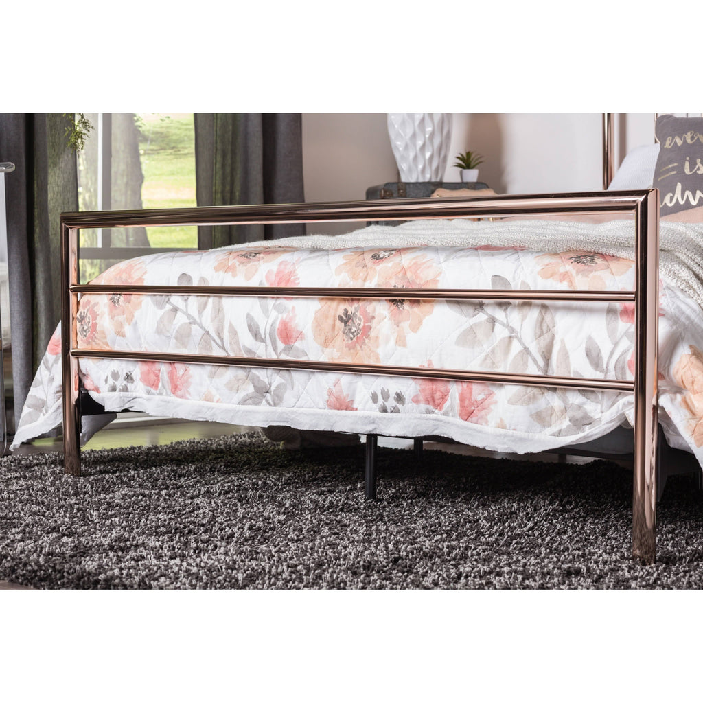 California King Rose Gold Metal Bed M8366