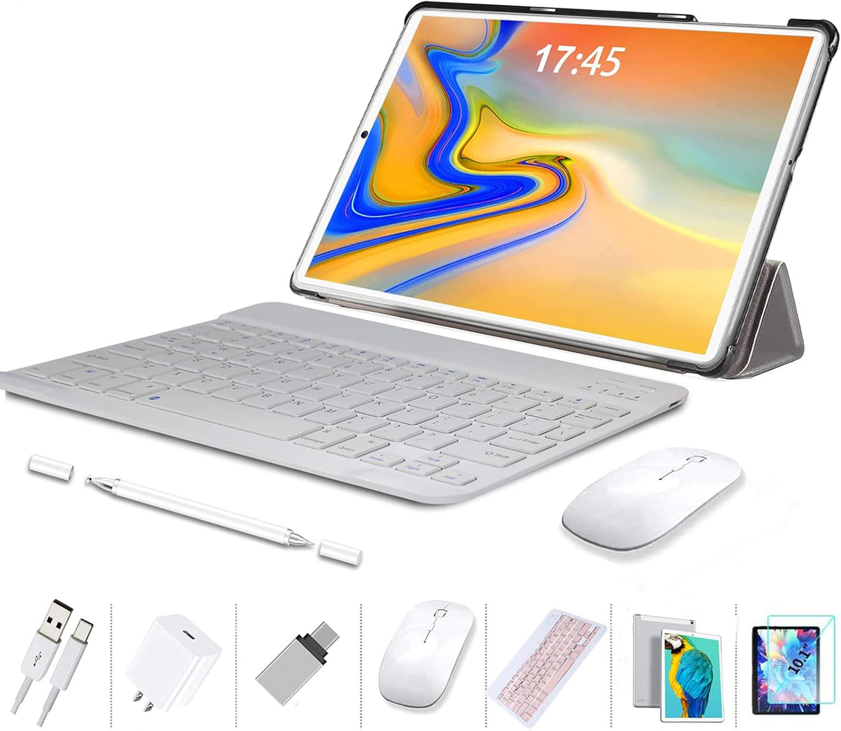 Pink Tablet with Wireless Keyboard Case and Mouse B66861