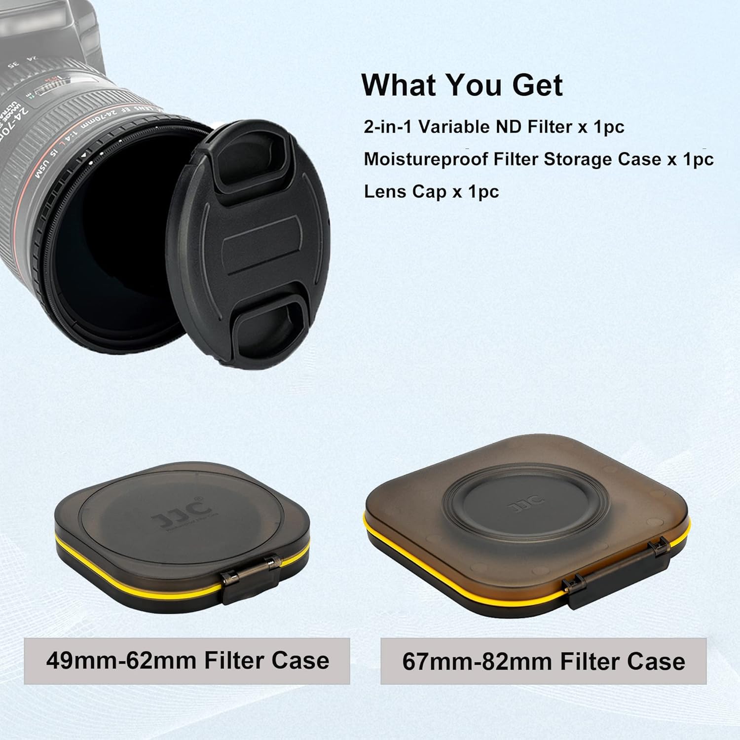 82mm Variable ND Filter & CPL Polarizer Filter with Storage Case and Lens Cap U3125