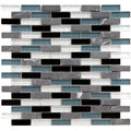11.75x11.75-inch Glass and Stone Mosaic Wall Tile N6549