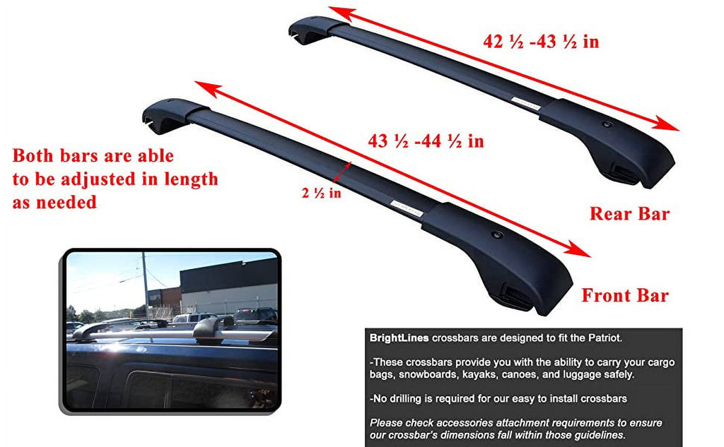 Black Aluminum Roof Rack Crossbars H123529